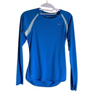 Nike Dri-FIT long-sleeve running shirt blue, XS